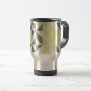 Gelb und silber Geometric ZigZag Reisebecher