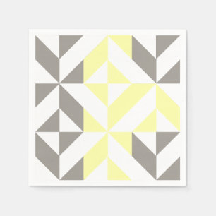 Gelb und silber Geometric ZigZag Serviette