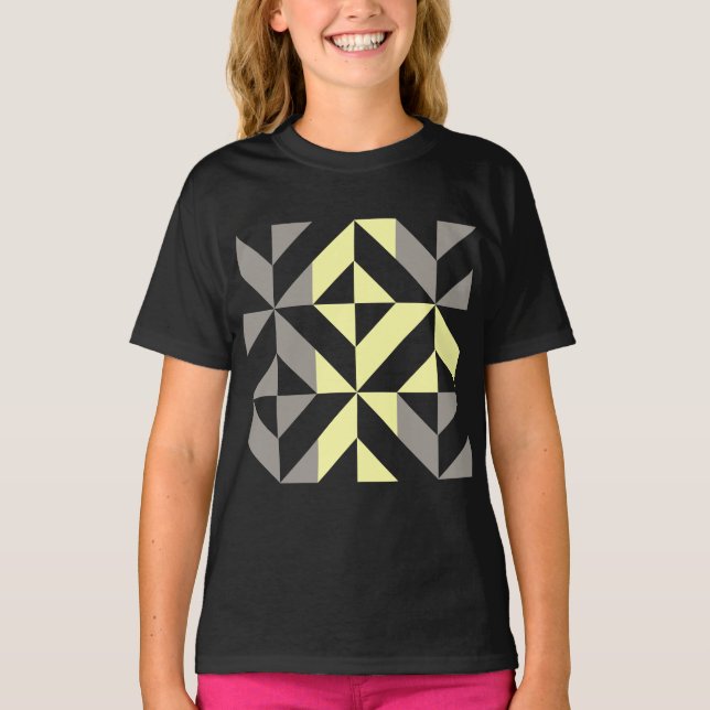Gelb und silber Geometric ZigZag T-Shirt (Vorderseite)