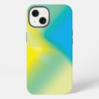 Gelb und Türkis Blau Abstrakter Glow iPhone 13 Hülle