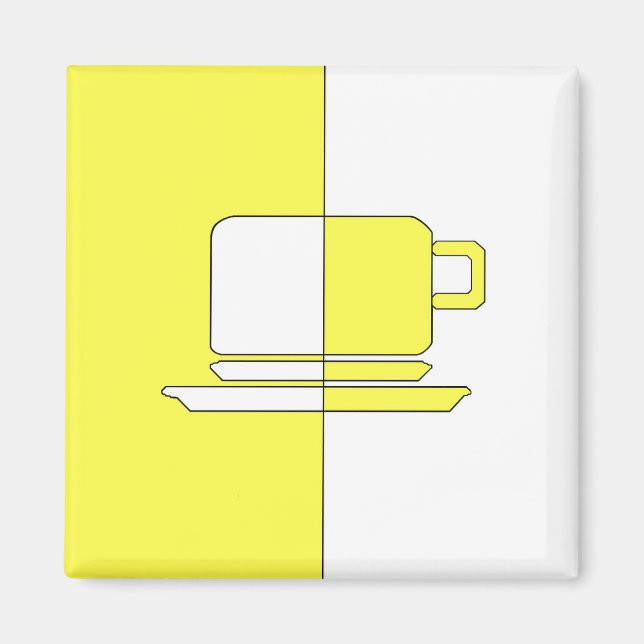 Gelb und Weiß Magnet (Vorne)