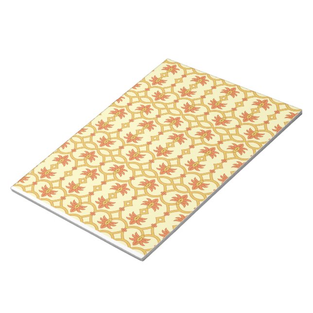 gelb und weiß mit einem aufwändigen Farbton Notizblock (angewinkelt)