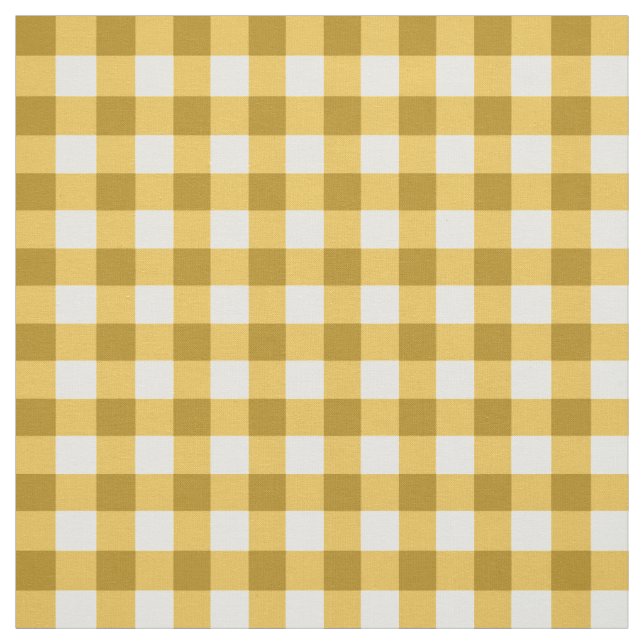 Gelb- und Weißer Gingham-Karo Stoff (Muster)