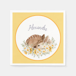 Gelb unser kleiner lieber Hirsch, Sonnenblumen Dai Serviette