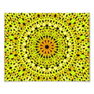 Gelb verlässt Mandala Fotodruck