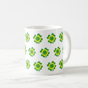 Gelb Vierblättriges Kleeblatt Simplw-Kaffeezuberei Kaffeetasse