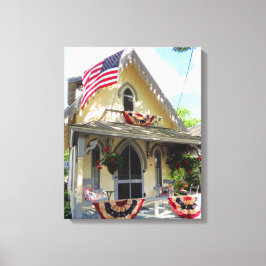 Gelb Viktorianisch mit Bunting - Martha's Vineyard Leinwanddruck