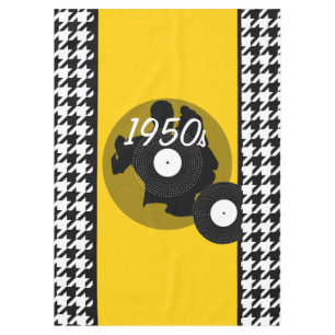 Gelb, Vintag, schwarz und weiß Tischdecke