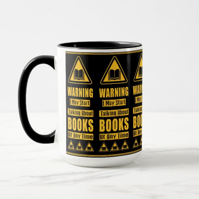 Gelb Warnschild für Buchliebhaber Tasse (Links)
