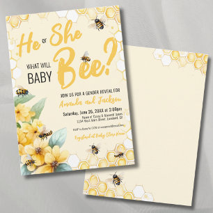 Gelb Was Wird Baby BEE Geschlecht- Enthüllungsfeie Einladung