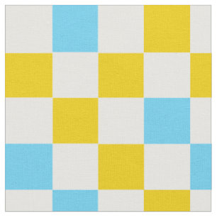 Gelb Weiß Blau Kariertes Design Stoff