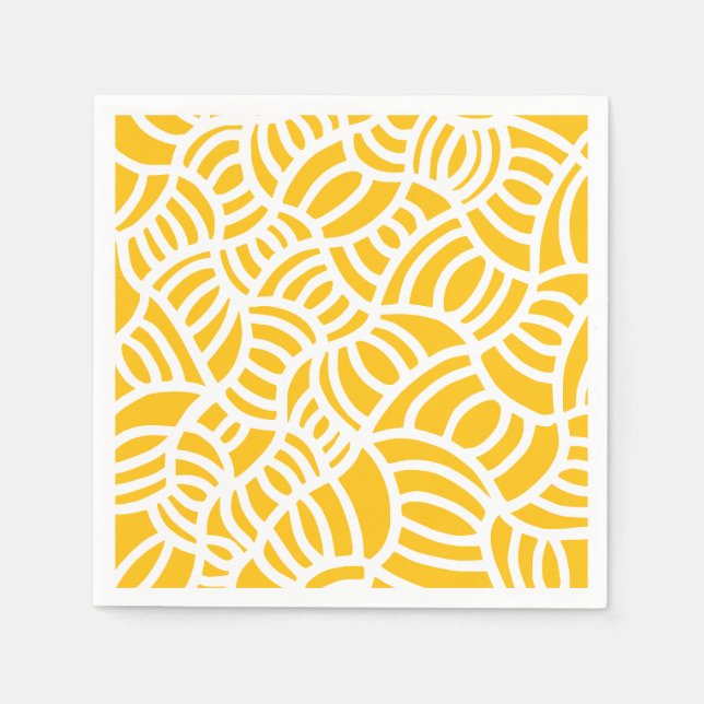 Gelb-Weiß-Doodle Serviette (Vorderseite)