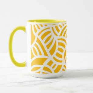 Gelb-Weiß-Doodle Tasse