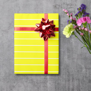 Gelb Weiß Dünn Horizontal Gestreift Geschenkpapier