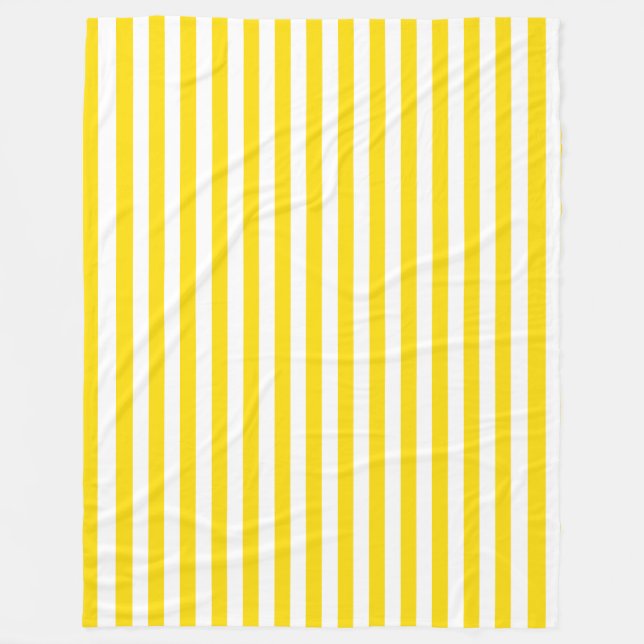 Gelb weiß gestreifte moderne Dekorationsvorlage Fleecedecke (Vorderseite)