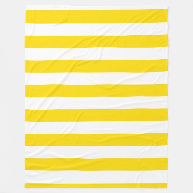 Gelb-weiß gestreifte Trend-Farben Elegant Fleecedecke (Vorderseite)