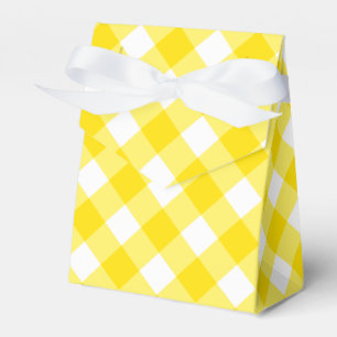 Gelb-Weiß-Gingham-Muster Geschenkschachtel