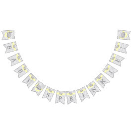 Gelb, Weiß-Grau-Elefant Baby Sprinkle Wimpelkette