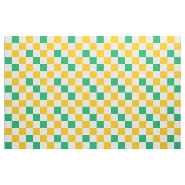 Gelb Weiß Grün Kariertes Design  Stoff (Fat Quarter (45,7 x 55,9 cm))