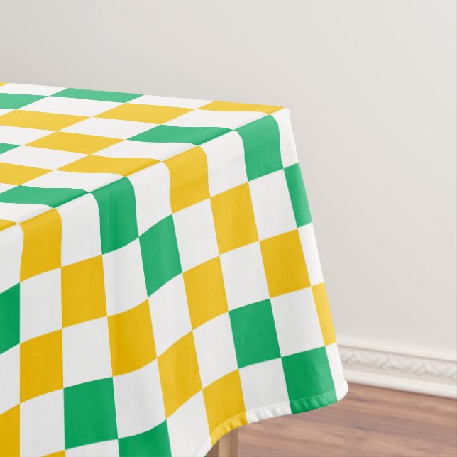 Gelb Weiß Grün Kariertes Design  Tischdecke (Beispiel)