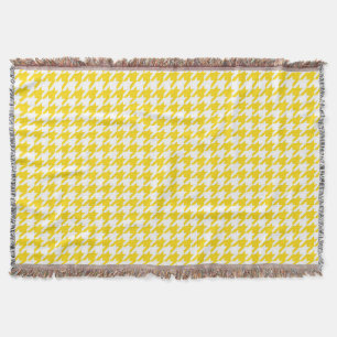 Gelb-weiß kariert Houndstooth Decke