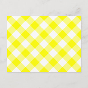 Gelb-weiß kariert postkarte