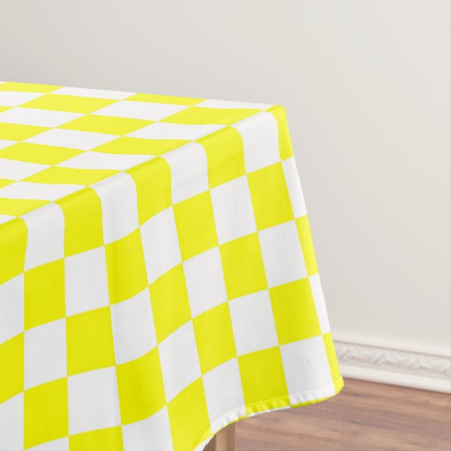 Gelb-weiß karierter Karo Tischdecke (Beispiel)