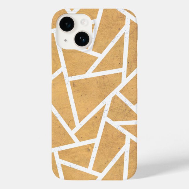 Gelb-Weiß-Mosaikmuster Case-Mate iPhone Hülle (Rückseite)