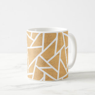 Gelb-Weiß-Mosaikmuster Kaffeetasse