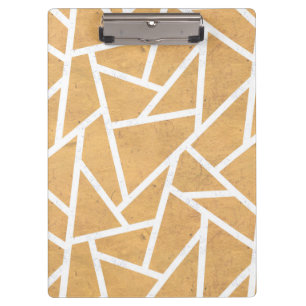 Gelb-Weiß-Mosaikmuster Klemmbrett