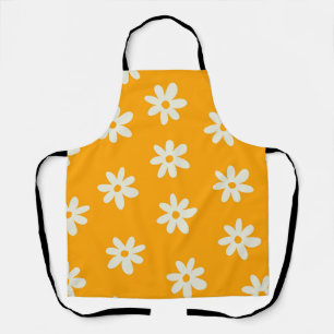 Gelb Weiß Retro Y2K Blumenmuster Schürze