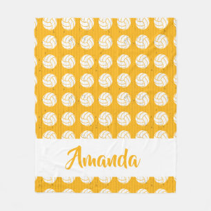 Gelb-Weiß-Volleyballmuster Fleecedecke