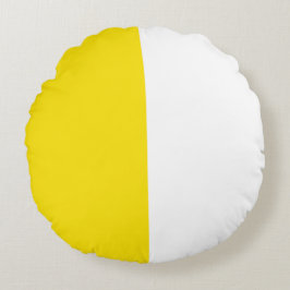 Gelb weiß, zwei Farben Ton Halbteilen Rundes Kissen