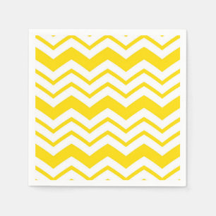 Gelb-weiße Chevron-Zickzack-Musterdesign Serviette