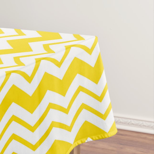 Gelb-weiße Chevron-Zickzack-Musterdesign  Tischdecke (Beispiel)