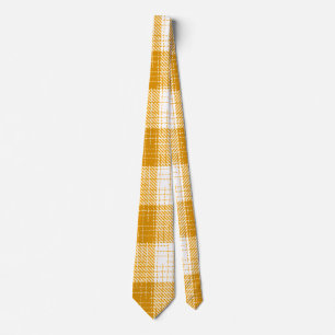 Gelb-weiße karierte Plaid-Design Krawatte