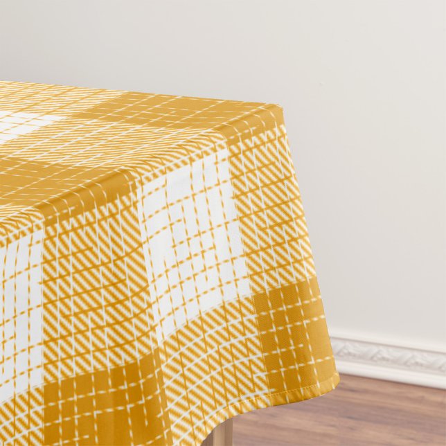 Gelb-weiße karierte Plaid-Design  Tischdecke (Von Creator hochgeladen)