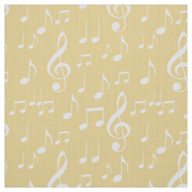 gelb-weiße Musiknoten Stoff (Muster)
