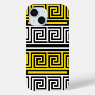 Gelb Weiße Schwarze Griechische Schlüssel-Fretten- Case-Mate iPhone Hülle