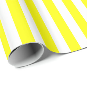 Gelb/Weiße Streifen Geschenkpapier