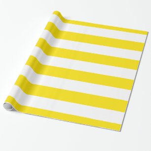 Gelb, Weiße XL-Streifenmuster Geschenkpapier
