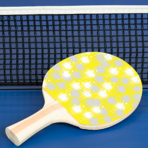 Gelb, weißer Silberrötung Abstrakt Tischtennis Schläger