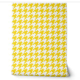 Gelb-weißes Houndstooth-Karo Tapete