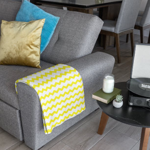 Gelb Zickzack Fleecedecke