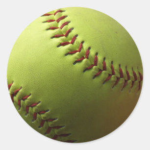 Gelb zum dunklen Softball Runder Aufkleber