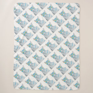 Gelbäugige blaue Streifenkatze Flanelldecke Sherpadecke