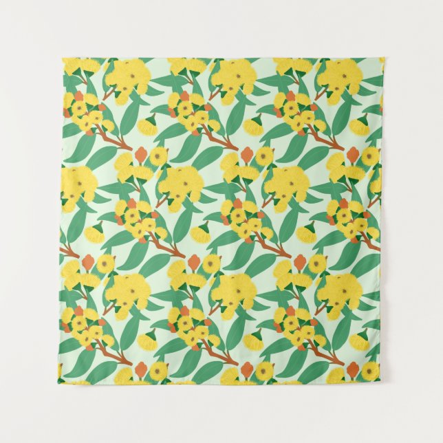 Gelbbaum-Blume Wandteppich (Vorderseite)