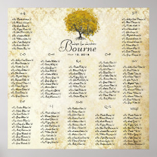 Gelbbaum Herz 100 bis 150 Gäste alphabetisch Poster