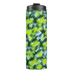 Gelbblau-Aquamarines Mosaikmuster Thermosbecher