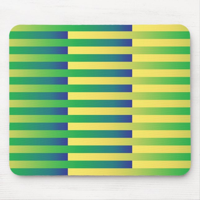 Gelbblau gestreiftes Muster Mousepad (Vorne)
